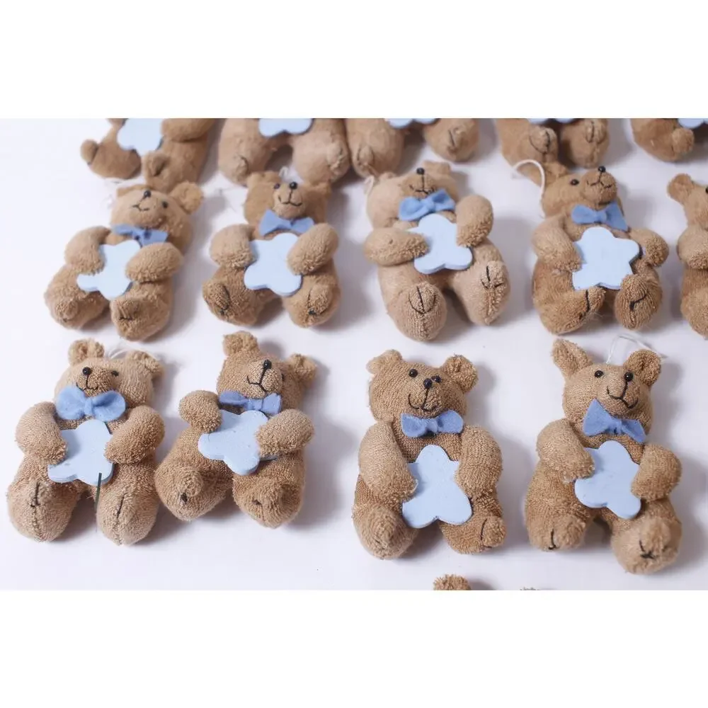 Cute Small Teddy Bears Holding Stars Plush Ornaments Set of 19 ~ 260209-WH 968